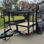 7×12 Straight Deck Utility Trailer 4ft Ladder Racks with 1.5 FT Mesh (2) 3500lb Axle
