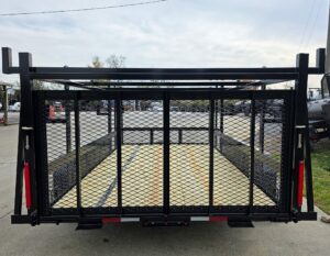 7×12 Straight Deck Utility Trailer 4ft Ladder Racks with 1.5 FT Mesh (2) 3500lb Axle - Image 6