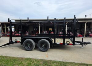 7×12 Straight Deck Utility Trailer 4ft Ladder Racks with 1.5 FT Mesh (2) 3500lb Axle - Image 9