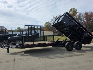 7×20 Hybrid Dump Utility Trailer with 3ft Sides Equipment (2) 7K Axles