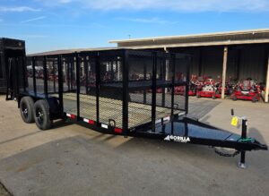 6.4×16 Utility Trailer Straight Deck 4ft Mesh Sides with Basket (2) 3,500lb Axles - Image 2
