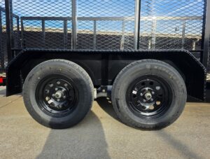 6.4×16 Utility Trailer Straight Deck 4ft Mesh Sides with Basket (2) 3,500lb Axles - Image 21