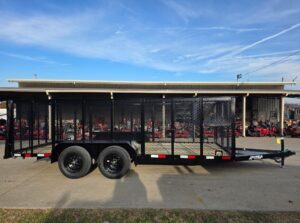 6.4×16 Utility Trailer Straight Deck 4ft Mesh Sides with Basket (2) 3,500lb Axles - Image 5