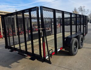 6.4×16 Utility Trailer Straight Deck 4ft Mesh Sides with Basket (2) 3,500lb Axles - Image 6