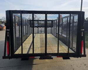 6.4×16 Utility Trailer Straight Deck 4ft Mesh Sides with Basket (2) 3,500lb Axles - Image 7