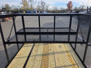 6.4×16 Utility Trailer Straight Deck 4ft Mesh Sides with Basket (2) 3,500lb Axles - Image 12