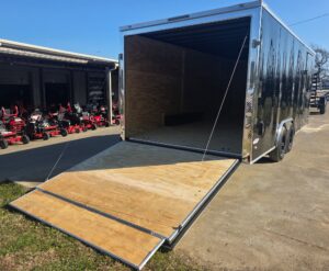 8.5×20 Black V-Nose Enclosed Trailer with Silver ATP (2) 52000lb Axles - Image 9