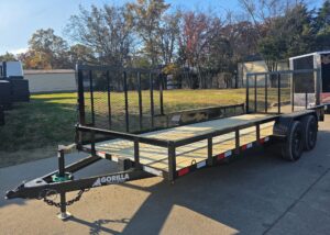 6.4×18 Straight Deck Utility Trailer with Side Gate (2) 3,500lb Axle