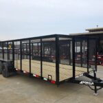 7×20 Dovetail Utility Trailer 4ft Mesh Sides (2) 3,500lb Axles