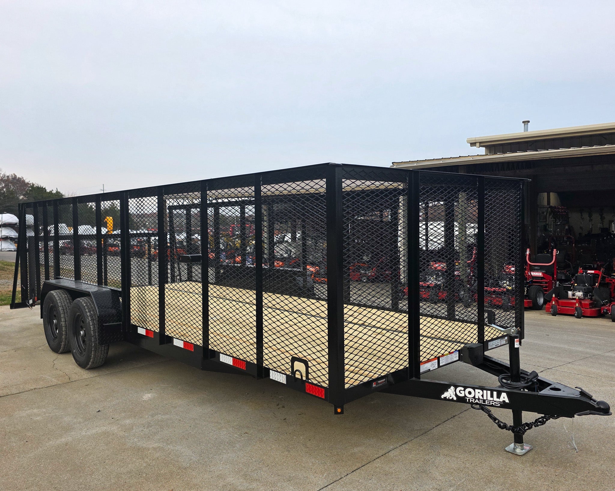 7×20 Dovetail Utility Trailer 4ft Mesh Sides (2) 3,500lb Axles 7×20 Dovetail Utility Trailer 4ft Mesh Sides (2) 3,500lb Axles - Image 1