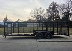 7×20 Dovetail Utility Trailer 4ft Mesh Sides (2) 3,500lb Axles - Image 4
