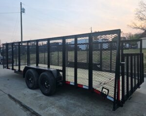 7×20 Dovetail Utility Trailer 4ft Mesh Sides (2) 3,500lb Axles - Image 8