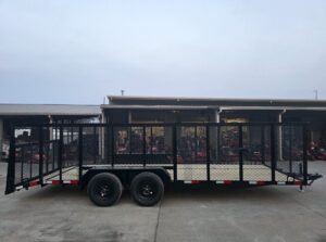 7×20 Dovetail Utility Trailer 4ft Mesh Sides (2) 3,500lb Axles - Image 5