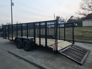 7×20 Dovetail Utility Trailer 4ft Mesh Sides (2) 3,500lb Axles - Image 11