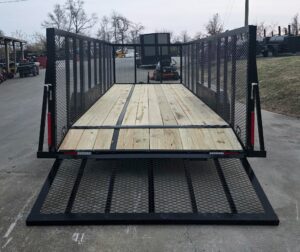 7×20 Dovetail Utility Trailer 4ft Mesh Sides (2) 3,500lb Axles - Image 12