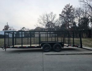 7×20 Dovetail Utility Trailer 4ft Mesh Sides (2) 3,500lb Axles - Image 6