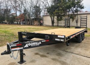 8.5×20 I-Beam Deckover Trailer (2) 7K Axles Stand-Up Ramps 14K GVWR