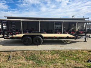 7×20 Equipment Trailer 8″ I-Beam (2) 7K Axles Standup Ramps 14K GVWR - Image 3