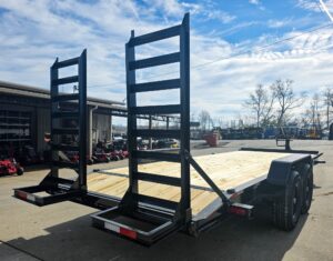 7×20 Equipment Trailer 8″ I-Beam (2) 7K Axles Standup Ramps 14K GVWR - Image 6