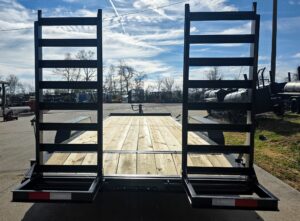 7×20 Equipment Trailer 8″ I-Beam (2) 7K Axles Standup Ramps 14K GVWR - Image 7