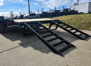 7×20 Equipment Trailer 8″ I-Beam (2) 7K Axles Standup Ramps 14K GVWR - Image 11