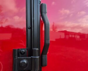 6×12 Enclosed Trailer Red V-Nose Blackout Package (1) 3,500lb Axle with Windows - Image 17