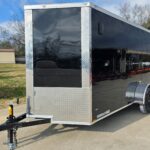 6×12 Black V-Nose Enclosed Trailer with Silver ATP (1) 3,500lb Axle