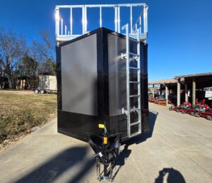 8.5’X24′ Charcoal Enclosed Trailer Hybrid Roof Platform and Equipment Hauler (2) 8000lb Axle - Image 2
