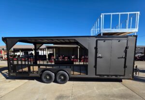 8.5’X24′ Charcoal Enclosed Trailer Hybrid Roof Platform and Equipment Hauler (2) 8000lb Axle - Image 7