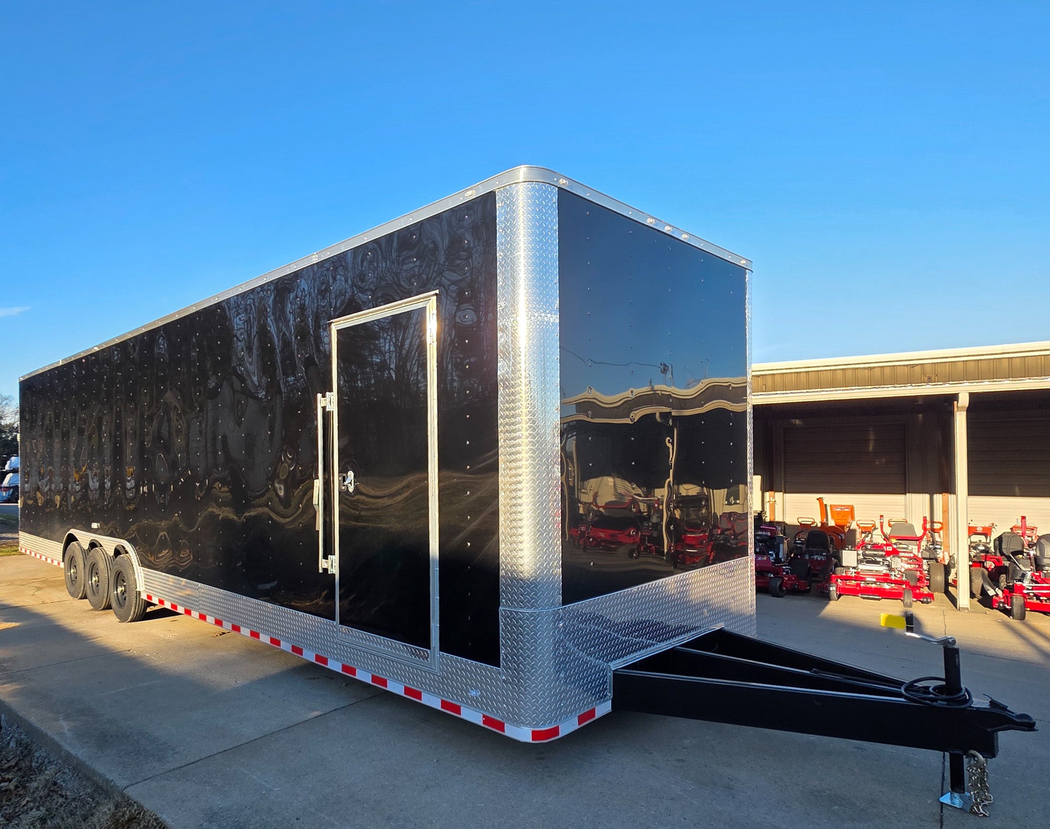 8.5×34 Black Flat Nose Enclosed Trailer (3) 5200lb Axles 8.5×34 Black Flat Nose Enclosed Trailer (3) 5200lb Axles - Image 1