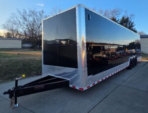 8.5×34 Black Flat Nose Enclosed Trailer (3) 5200lb Axles - Image 2