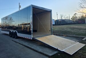 8.5×34 Black Flat Nose Enclosed Trailer (3) 5200lb Axles - Image 9