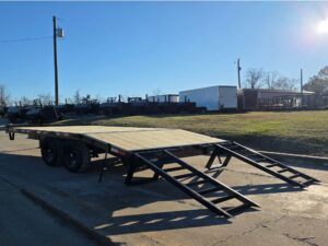 8.5×16 I-Beam Deckover Trailer (2) 7K Axles Stand-Up Ramps 14K GVWR - Image 12