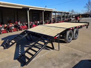 8.5×16 I-Beam Deckover Trailer (2) 7K Axles Stand-Up Ramps 14K GVWR - Image 14