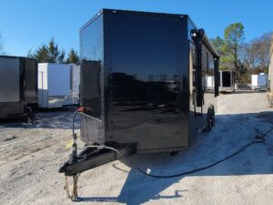 8.5′ X 20′ Black With Blackout Office and Command Center Enclosed Trailer
