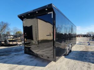 8.5′ X 20′ Black With Blackout Office and Command Center Enclosed Trailer - Image 6