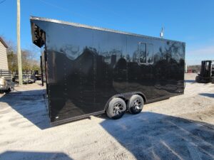 8.5′ X 20′ Black With Blackout Office and Command Center Enclosed Trailer - Image 7