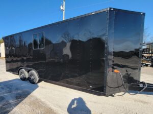 8.5′ X 20′ Black With Blackout Office and Command Center Enclosed Trailer - Image 8