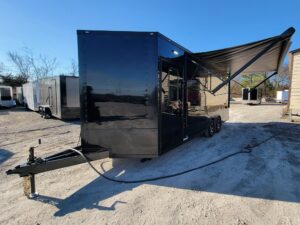 8.5′ X 20′ Black With Blackout Office and Command Center Enclosed Trailer - Image 12