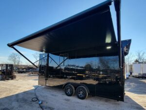 8.5′ X 20′ Black With Blackout Office and Command Center Enclosed Trailer - Image 14