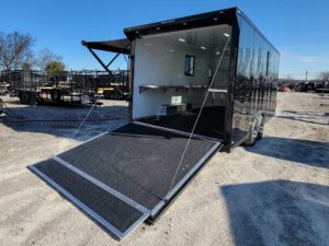 8.5′ X 20′ Black With Blackout Office and Command Center Enclosed Trailer - Image 15