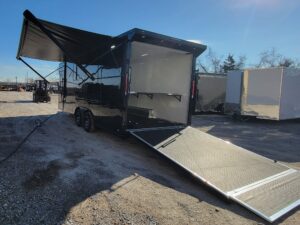 8.5′ X 20′ Black With Blackout Office and Command Center Enclosed Trailer - Image 16