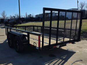 7′ X 12′ Straight Deck Utility Trailer 18IN Mesh Sides Double Axle 7K GVWR - Image 5