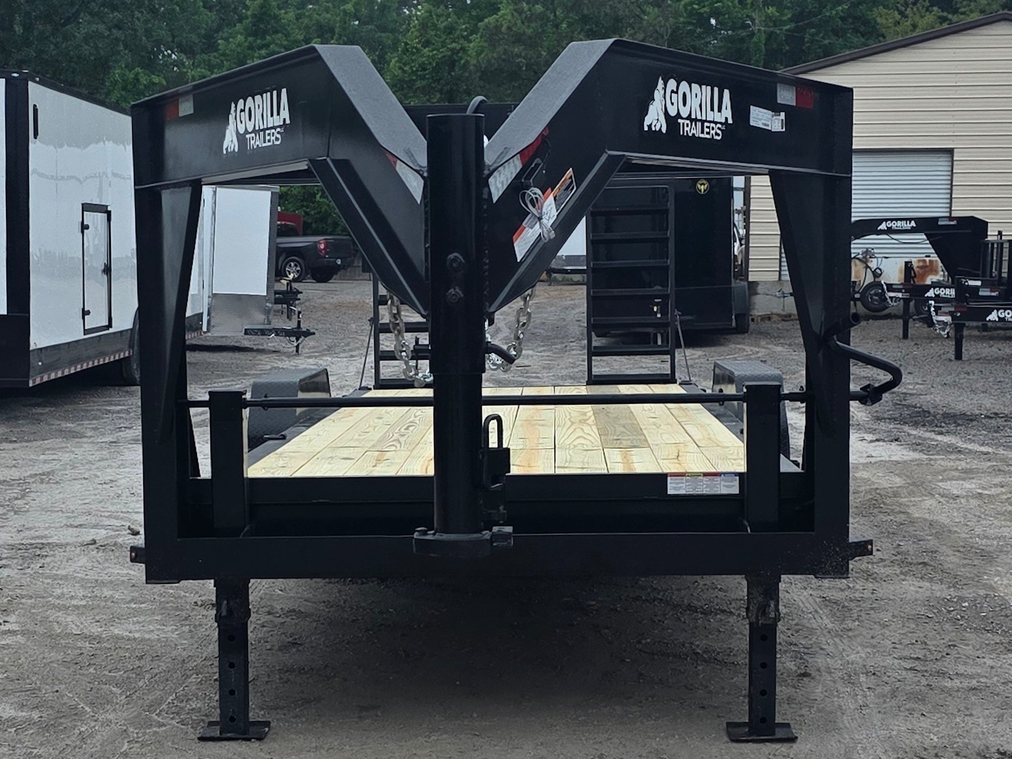 7×24 Gooseneck Equipment Trailer (2) 7K Axles Standup Ramps 14k GVWR - Image 7