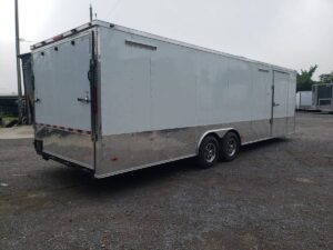 Enclosed Trailer 8.5′ X 26′ White Car Hauler - Image 6