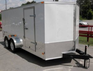 Enclosed Trailer 7’x16′ – V-Nose Motorcycle Lawn Mower Storage - Image 2