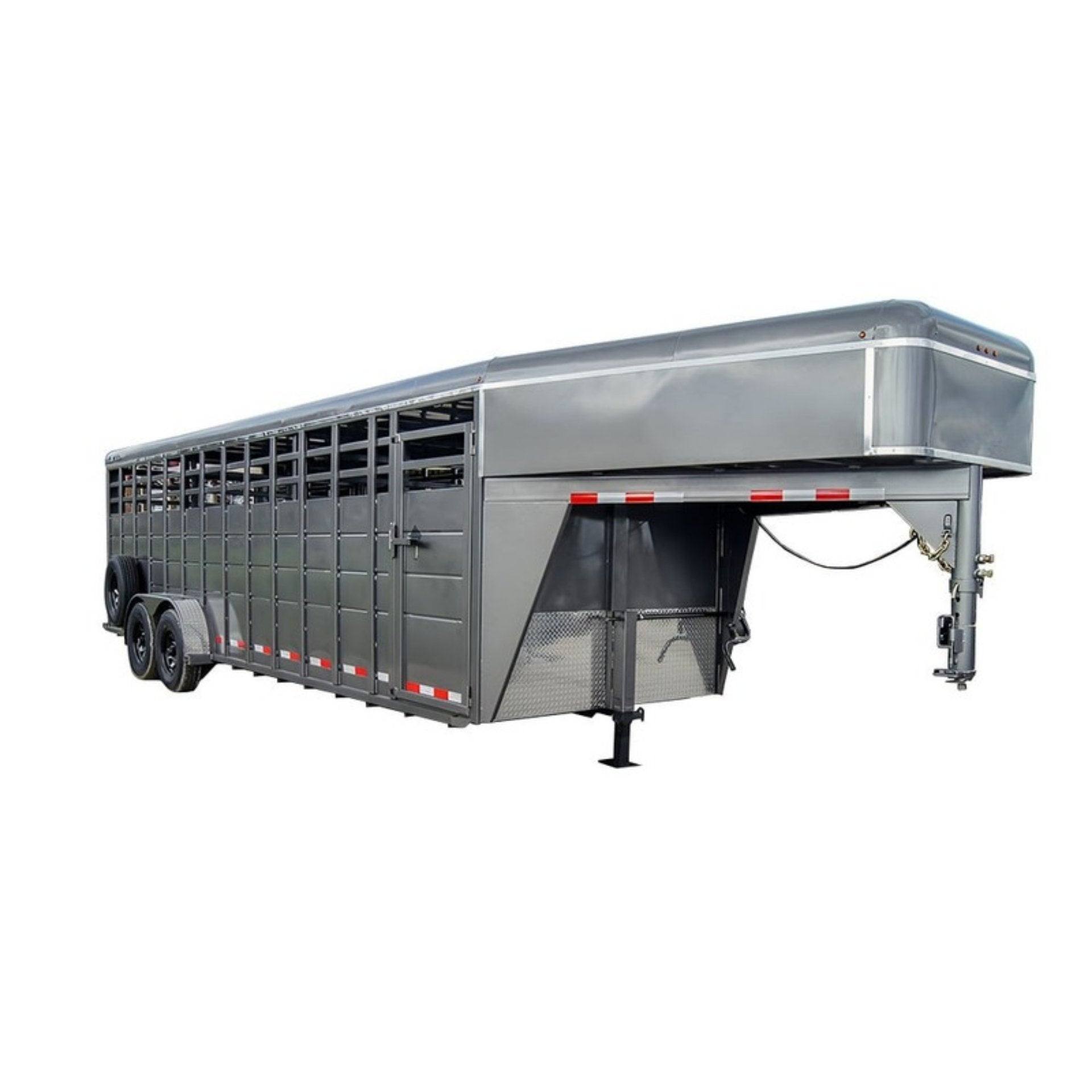 24ft Charcoal Gooseneck Livestock Trailer (2) 7K Axles 24ft Charcoal Gooseneck Livestock Trailer (2) 7K Axles - Image 1