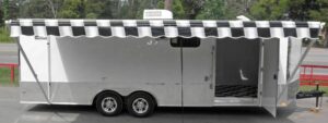 Enclosed Trailer 8.5’x24′ White – Lawn Mower Car Bike Hauler Storage