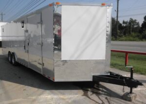 Enclosed Trailer 8.5’x26′ White – Car Motorcycle Hauler Storage - Image 2