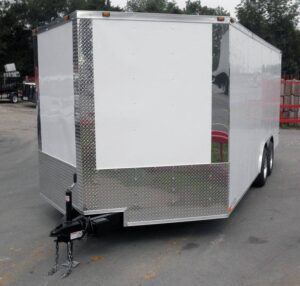 Enclosed Trailer 8.5’x18′ White – Equipment Car Bike Hauler Storage - Image 2